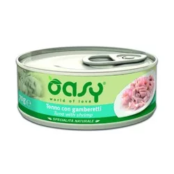 Oasy Wet Cat Specialita Naturali Tuna Shrimp влажный корм для взрослых кошек, дополнительное питание с ТУНЦОМ и КРЕВЕТКАМИ, в консервах - 70 г