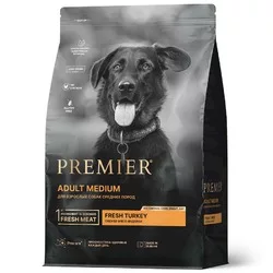 Premier Dog Turkey Adult Medium сухой корм для собак средний пород, свежее мясо индейки - 10 кг